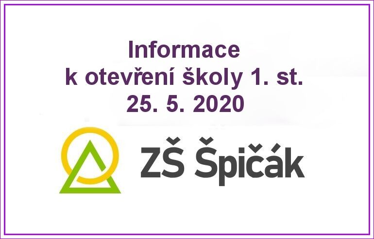  Informace k otevření školy pro 1. st. – důležité!