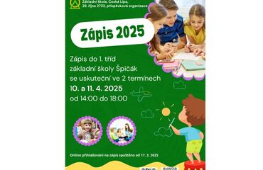Zápis do prvního ročníku pro školní rok 2025/26