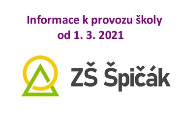 Informace k provozu školy od 1. 3. 2021